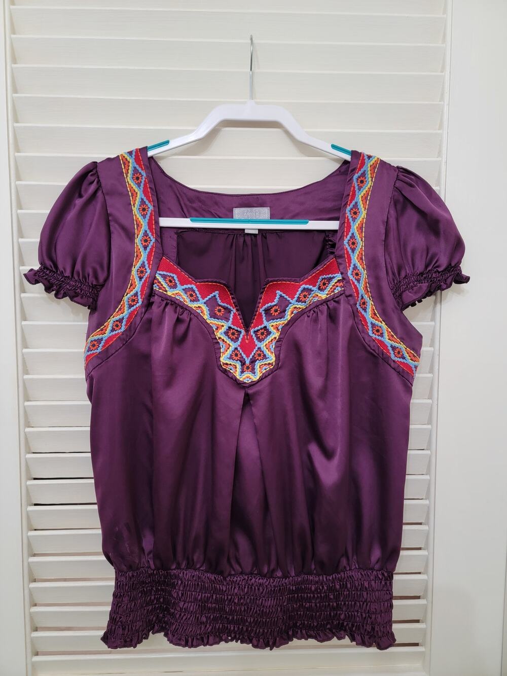 Aryn K. Embroidered Blouse Large